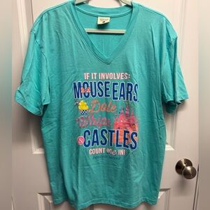 Disney life t-shirt size L Jadelynn Brooke  
 aqua teal mickey ears dole whip